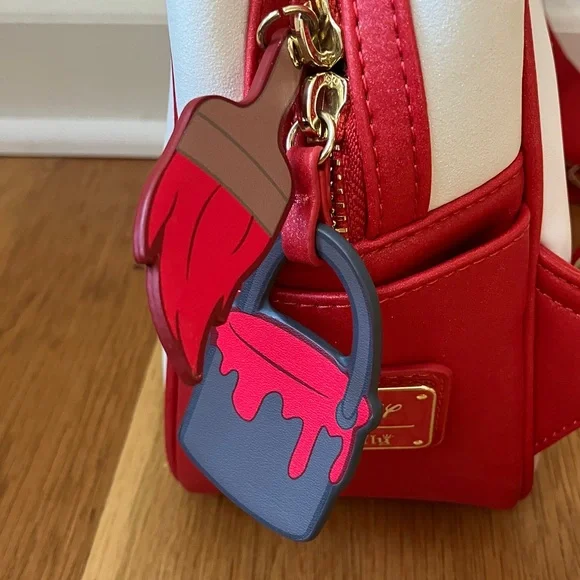 Disney Loungefly Alice in Wonderland Ace Queen of Hearts Mini Backpack Red White - Picture 5 of 16